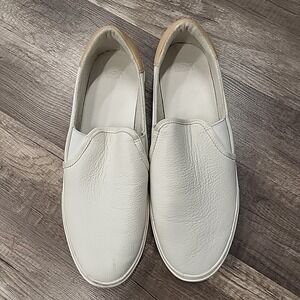 UGG Cahlvan Slip-on Sneakers, Pebbled Leather, Ivory, Size 11